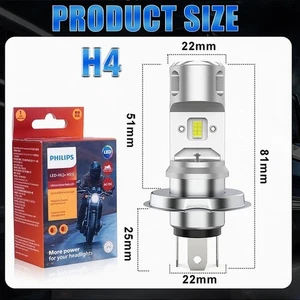 Philips Ultinon Moto H4 HS1 HL LED Headlight 10W 12V Plug & Play 1PCS - Picture 1 of 4