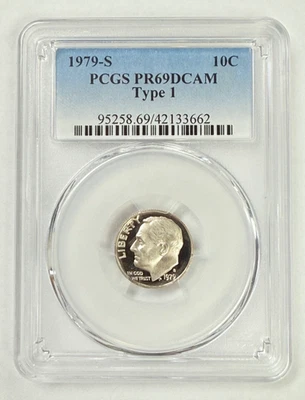 1979-S TYPE 1 PROOF ROOSEVELT DIME PCGS PR69DCAM - Image 1 of 3