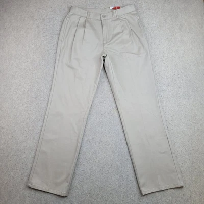 Pantalones IZOD Mujer 18 Sin Arrugas Plisados Beige Cintura Ajustable NUEVO Foto 1 de 4