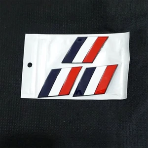 3x France Flag Matte Black Metal Sticker Badge Decal Emblem Diesel Sport Edition - Picture 1 of 10