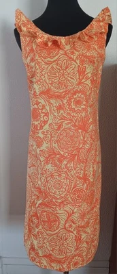 Vestido Vintage Años 60 JIM TILLETT Original Estampado Tropical Hawaiano Talla 8 S Foto 1 de 4