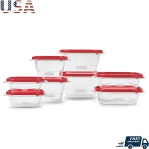 16 Piece Food Storage Container Set BPA Free Stackable Microwave Safe Meal Prep - Picture 1 of 7