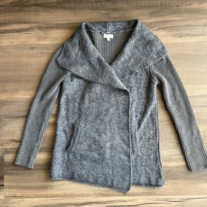 UMGEE USA Women’s Knitted Cardigan Wrap Side Pockets Wide Neck Grey Small - Picture 1 of 11