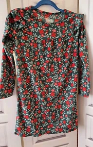 CAT & JACK Nightgown Girls Green Flowers Fleece Long Sz L (10/12) NWT - Picture 1 of 3