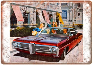 Vintage 1968 Pontiac Bonneville Auto Ad Reproduction Metal Sign A12318 - Picture 1 of 2