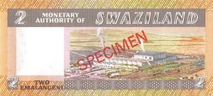 Swaziland  2  Emalangeni  ND. 1974  P 2s  Specimen  Uncirculated Banknote QZ13 - Picture 1 of 2