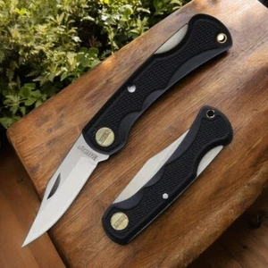 Coltello Pieghevole | Marmi Acciaio Inox 3,75" Lama Piccolo Lockback - Nero - Foto 1 di 4