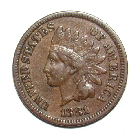 1881 Indian Head Cent XF (M7) Cover