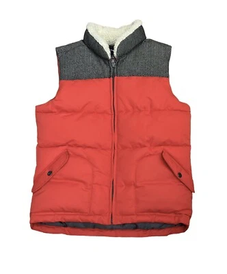 Для мальчиков Gap Kids оранжевый серый пуховик жилет размер большой шерпа воротник б/у в отличном состоянии - Изображение 1 из 3