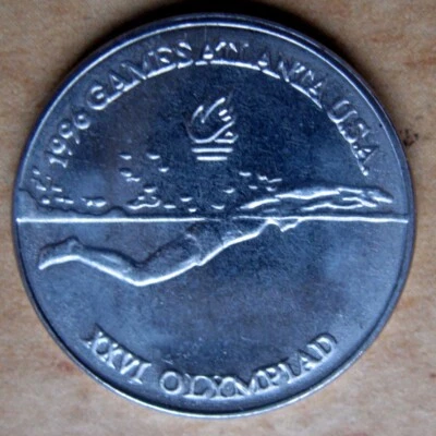 ROMANIA - 10 LEI 1996 UNC KM# 120. SUMMER OLYMPIC GAMES  L.A. USA 1996, SWIMMING - Image 1 of 2