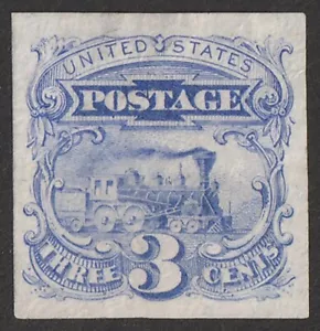 UNITED STATES 1869 Pictorial 3c ultramarine plate proof on India paper. Sc 114P3 - Picture 1 of 1