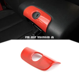Center Console Armrest Box Keyhole Cover Trim for Jeep JK Wrangler 2011-2018 Red - Imagen 1 de 9
