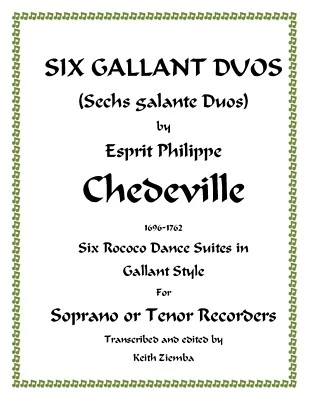 Chedeville 6 Gallant Duos for Soprano or Tenor Recorder Duets  6 Dance Suites - Image 1 of 4