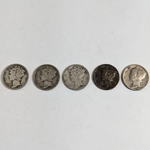 Merkur Silber Groschen 5 verschiedene Datumsangaben - Bild 1 von 3