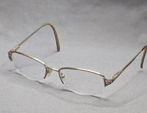 SANS PAREIL INC Linda Evans Eyeglasses Gold Half Rim 52 18 135 Sand FRAMES ONLY - Picture 1 of 14