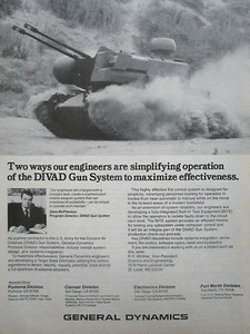 11/1980 PUB GENERAL DYNAMICS POMONA DIVAD GUN SYSTEM US ARMY DEFENSE AERIENNE AD - Imagen 1 de 1