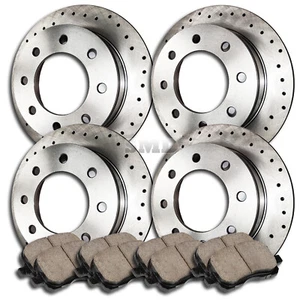 A1094 FIT 2004 GMC SIERRA 2500HD (4.84" CenterHole) Brake Rotor Ceramic Pads F+R - Picture 1 of 6