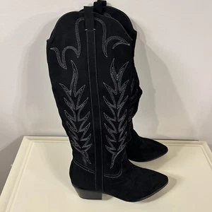 NEU Universal Thread Damen Stitch Westernstiefel kniehoch - schwarz Größe 6 - Bild 1 von 4