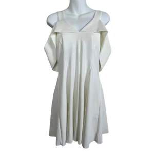 NWT Boston Proper Ivory Off Shoulder Fit & Flare Dress Sz 10 Coquette Romantic - Picture 1 of 9