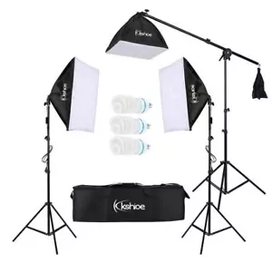 3x Profi Fotostudio Set Studioleuchte Studioset Softbox Galgenstativ mit Tasche - Bild 1 von 9