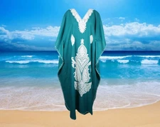 Woman Maxi Kaftan Dress, Oversize Clothing,Travel Caftan, Resort Wear,Blue L-2XL