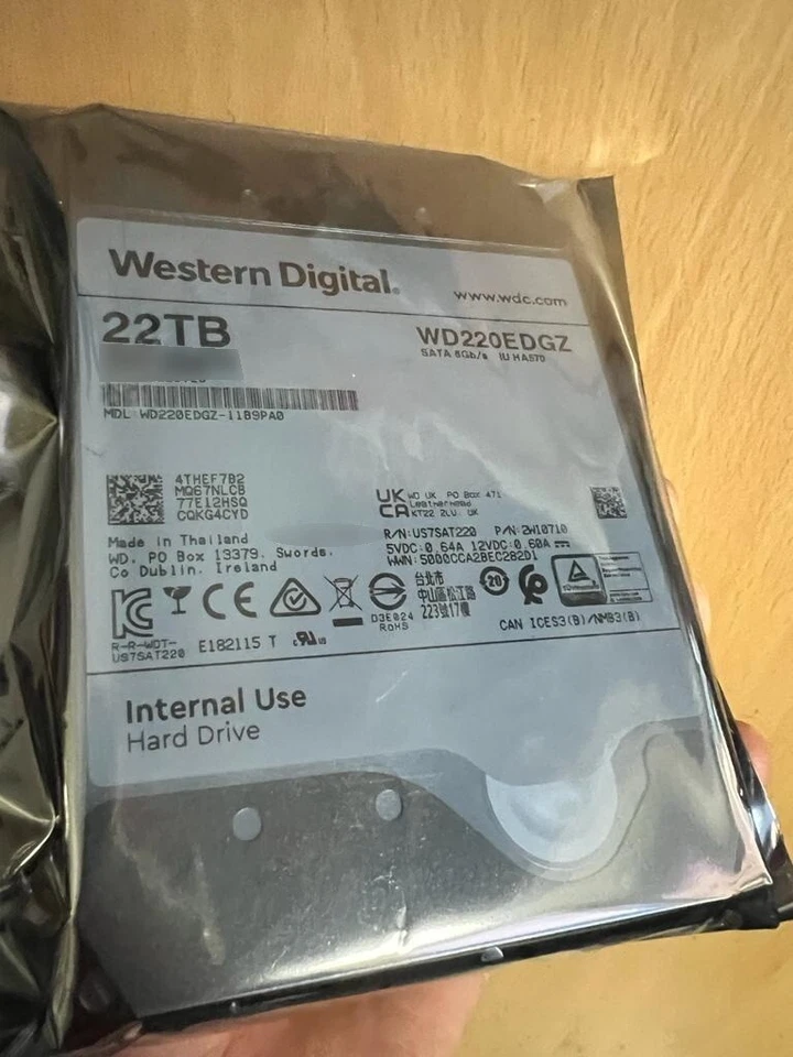 Western Digital Interne Festplatte 22 TB * 7200rpm * SATA *oem - Bild 1 von 2