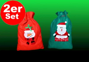 2x Nikolaussack rot grün Filz 18x28 cm Weihnachtssack Sack Nikolaus Weihnachten - Bild 1 von 2
