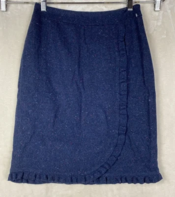 Falda envolvente Talbots Faur para mujer 2 azul marino mezcla de lana moteada forrada ropa de trabajo profesional Foto 1 de 4