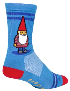 Socks - SockGuy - Gnope Gnome Blue L/XL 6" Crew Cycling/Running NEW - Picture 1 of 6