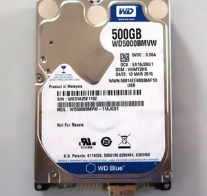 Western Digital WD5000BMVW-11AJGS1 HHMT2HK (WX31) Malaysia 500gb USB 03/2015 - Picture 1 of 1