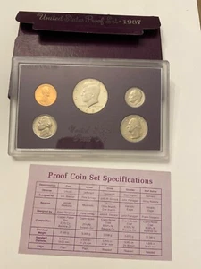 1987 - Juego de prueba S Estados Unidos EE. UU. Como nuevo Original Gobierno Caja de embalaje - Imagen 1 de 2