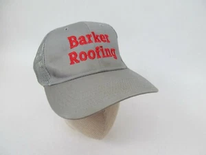 Vintage Barker Roofing Trucker Hat Cap Gray Snapback Mesh - Picture 1 of 2