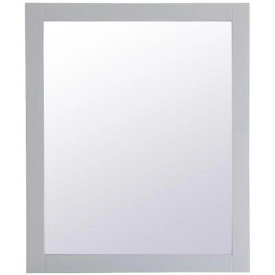 Elegante Espejo de Baño Decoración Aqua 36" x 30" Marco de Madera en Gris Foto 1 de 4