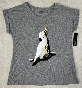 NEW Cockatoo Logo T-Shirt Women's Large Gray Parrot Bird Lover Apt.9 - Picture 1 of 7