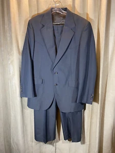 Mens Vtg 70s Warren Sewell  2 Piece Western Suit Gray Size 42L Pants 36-31 Poly - Picture 1 of 9