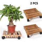 2PCS Plant Caddy Flower Pot Rack Rollers Dolly Holder Tray Wheel Brakes Balcony
