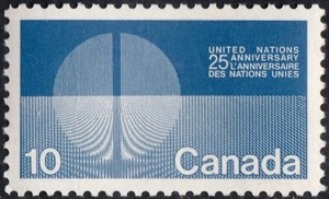 1970 CANADA UN 25th ANNIVERSARY 10¢ STAMP, MINT/MNH, Scott #513, CANADIAN SELLER - Picture 1 of 4