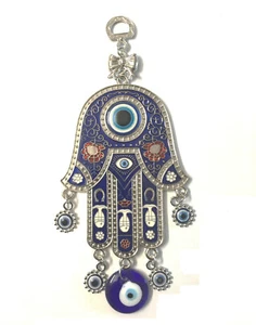 Blauer Evil Eye Hamsa Hand: Glücksbringer/Segen für Wandbehang Deko - Bild 1 von 3