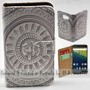 Funda protectora billetera para teléfono móvil con estampado de piedra solar maya para Google Pixel Series - Imagen 1 de 3