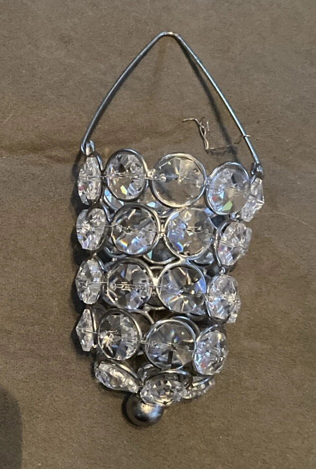 Lantern Candle Holder Wire Clear Crystal Tealight Votive candle holder 4" - Image 1 of 4