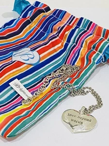 Brighton Love Beyond Words Silver Gold Heart Reversible Necklace - Picture 1 of 4