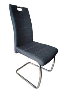 Esszimmerstuhl mit Stoffbezug Schwingstuhl Freischwinger mit Chrom Gestell - Bild 1 von 11