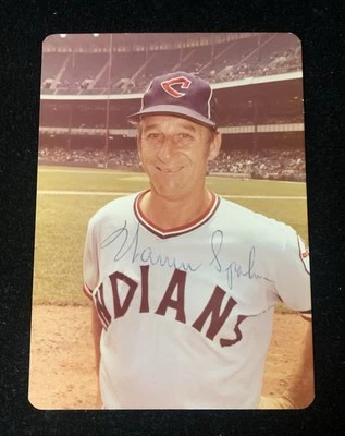 Warren Spahn Signed 4x6 Auto Vintage Photo Autograph Cleveland Indians Coach JSA - Image 1 of 3