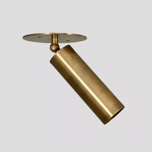 Wall Sconce Brass Cylinder Italian Mid century Wall Sconce 1950s Style Brass Lig - Picture 1 of 7
