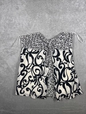 White House Black Market Floral Satin Strapless Dress Size 8 - Image 1 of 4