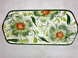 Ceramics ANORU S. I. Made In Spain Hand Painted Serving Tray 14 3/4”x 6 7/8”x 1" - Picture 1 of 9