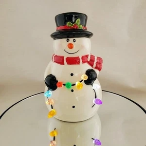 5.125” LED Ceramic Snowman Christmas Holiday Decor Light Up Figurine NIB - Picture 1 of 7