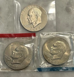 1977-P, 1977-D, 1977-S Eisenhower Dollar BU / Proof Mint Cello - Uncirculated - Picture 1 of 5