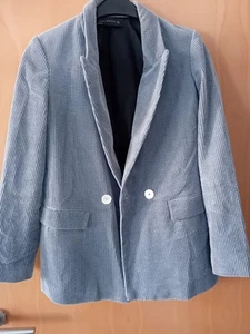 Zara Damen Blazer Gr S Cord Blau - Bild 1 von 2