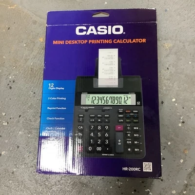 Casio HR-170RC Mini Desktop Printing Calculator Black - Image 1 of 3